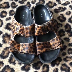 IRO leopard slide on Sandals